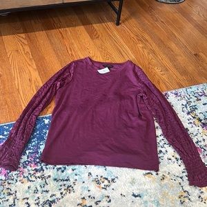Banana Republic Long Sleeve Top with lace arms